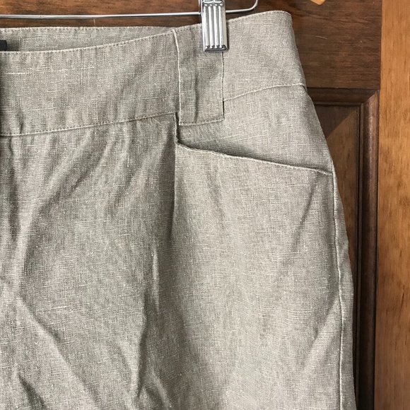 Apostrophe Olive Linen Capris Size 12 Petite - Picture 4 of 12